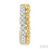 1/10 Ctw Circular Bead & Round Cut Bead Bijoux Diamond Huggie Petite Earrings in 10K Yellow Gold