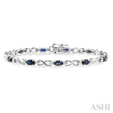 Oval Shape Gemstone & Diamond Bracelet