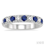 11 Stone Gemstone & Diamond Wedding Band