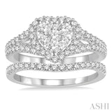 Heart Shape Lovebright Diamond Wedding Set