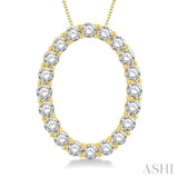 Oval Shape Diamond Pendant