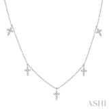 Cross Diamond Station Necklace