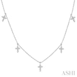 Cross Diamond Station Necklace