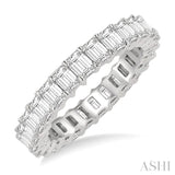 3 Ctw Eternity Emerald Cut Diamond Wedding Band in 14K White Gold