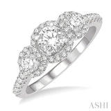 Past Present & Future Semi-Mount Diamond Engagement Ring