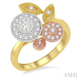 1/2 Ctw Diamond Lovebright Ring in 14K Tri Color Gold