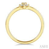 1/8 Ctw Floral Round Cut Diamond Petite Fashion Ring in 10K Yellow Gold