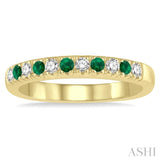 11 Stone Gemstone & Diamond Wedding Band