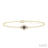 Evil Eye Gemstone & Petite Diamond Fashion Bracelet