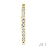 1/5 Ctw Round Cut Diamond Hoop Earrings in 10K Yellow Gold