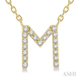 'M' Initial Diamond Pendant