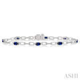 Oval Shape Gemstone & Diamond Bracelet