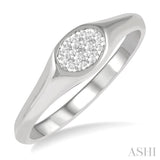 1/4 ctw Oval Shape Lovebright Diamond Ring in 14K White Gold