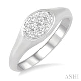 1/4 ctw Oval Shape Lovebright Diamond Ring in 14K White Gold