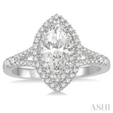 Marquise Shape Semi-Mount Diamond Engagement Ring