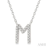 M' Initial Diamond Pendant