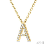 'A' Initial Diamond Pendant