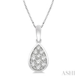 Pear Shape Bezel Set Diamond Pendant