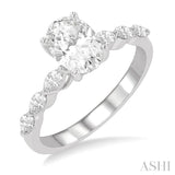 Oval Shape Semi-Mount Diamond Engagement Ring