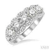 1 1/2 ctw Baguette and Round Cut Diamond Fashion Ring in 14K White Gold