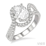 Oval Shape Semi-Mount Diamond Engagement Ring