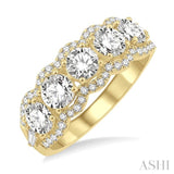 2.00 ctw Baguette and Round Cut Diamond Fashion Ring in 14K Yellow Gold