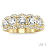 2.00 ctw Baguette and Round Cut Diamond Fashion Ring in 14K Yellow Gold