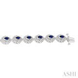 Oval Shape Gemstone & Diamond Bracelet