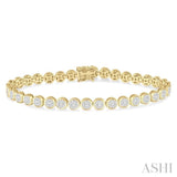 3.00 ctw Lovebright Round Cut Diamond Bracelet in 14K Yellow and White Gold