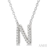 'N' Initial Diamond Pendant