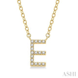 'E' Initial Diamond Pendant