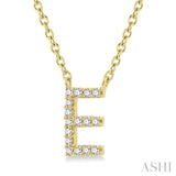 'E' Initial Diamond Pendant