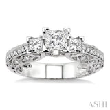 Past Present & Future Semi-Mount Diamond Engagement Ring