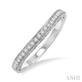 1/5 Ctw Round Cut Diamond Wedding Band in 18K White Gold