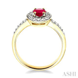 Oval Shape Gemstone & Diamond Ring