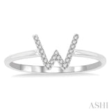 'W' Initial Diamond Ring