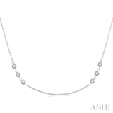 3 Stone Diamond Station Necklace