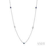 Gemstone & Diamond Station Necklace