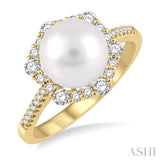 Pearl & Halo Diamond Fashion Ring