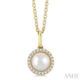 Pearl & Petite Halo Diamond Fashion Pendant