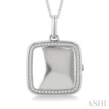 Silver Square Diamond Locket Pendant