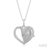 Silver Heart Shape Diamond Locket Pendant