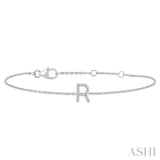 R' Initial Diamond Bracelet