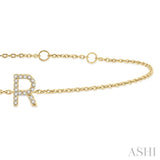 R' Initial Diamond Bracelet