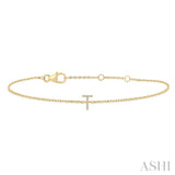 T' Initial Diamond Bracelet