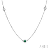 Gemstone & Diamond Station Necklace