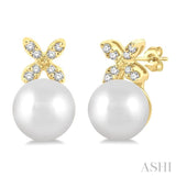 Pearl & Petite Diamond Fashion Earrings