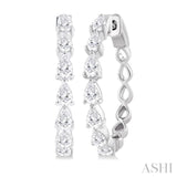 Pear Shape East-West Diamond Fashion Hoop Earrings