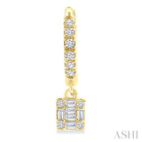 1/3 Ctw Petite Square Shape Fusion Diamond Fashion Huggies in 10K Yellow Gold