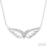 Silver Angel Wings Diamond Fashion Pendant